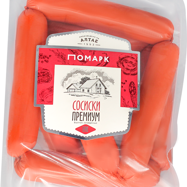 Сосиски вареные ПОМАРК Премиум категория А