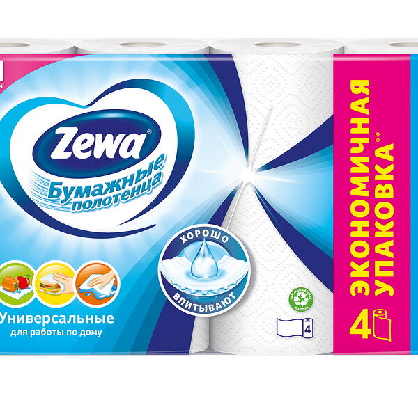 Кухонные полотенца Zewa , 1*4рулон