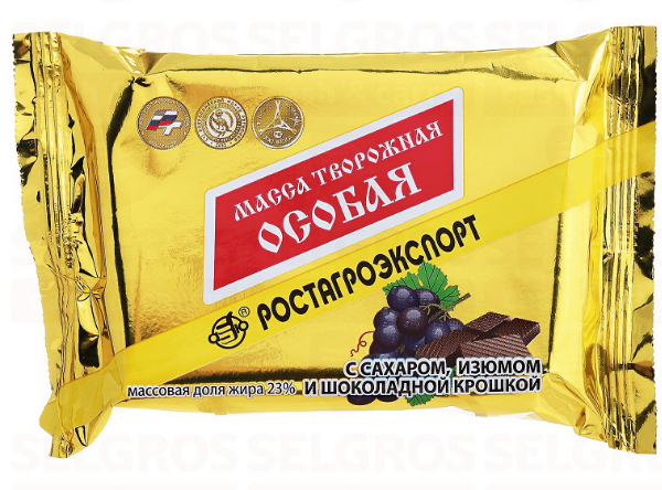 Масса творожная Особая с изюмом и шоколадом Раэ 23% 