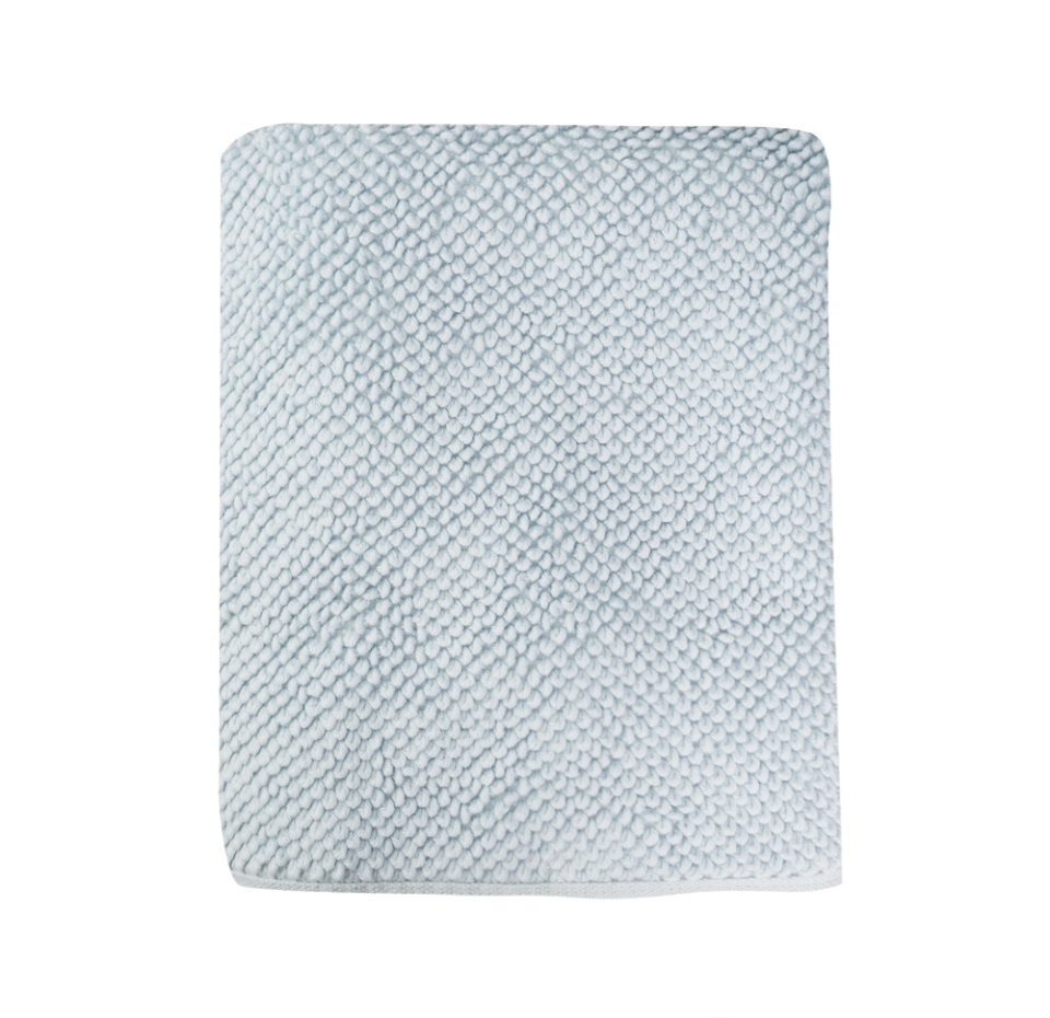 

Коврик для ванной ворсовый из чесаного хлопка голубого цвета из коллекции Essential, 50х80 см Tkano