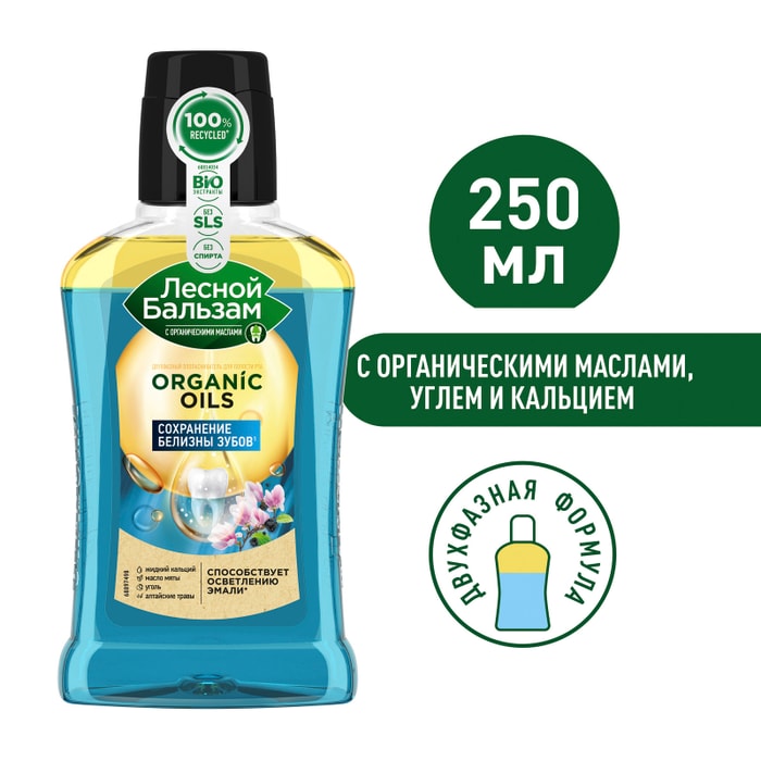 

Ополаскиватель Лесной бальзам Organic Oils двухфазный с углем и кальцием 250 мл