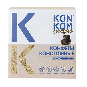 

Конфеты конопляные Konkom с шоколадом (без глютена) 150 г, Россия