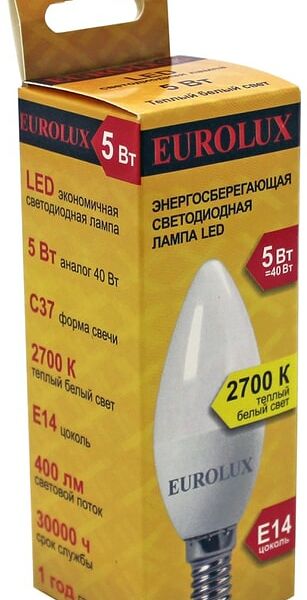 Лампа светодиодная Eurolux E14 5Вт