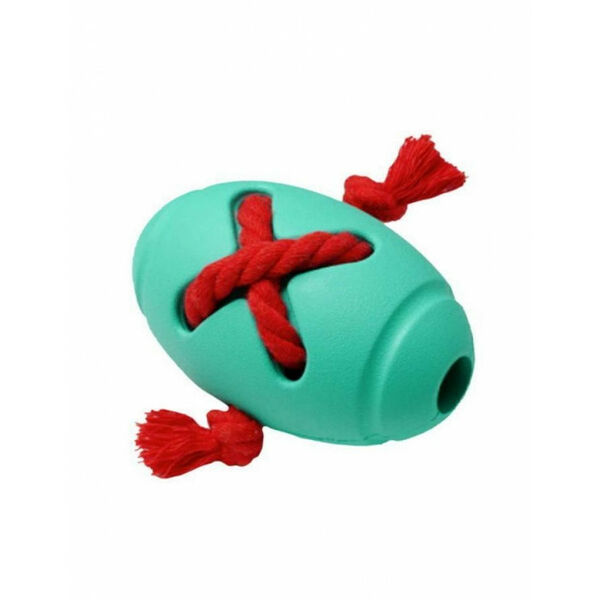 Homepet Silver series Мяч регби с канатом для собак 8*12,7см