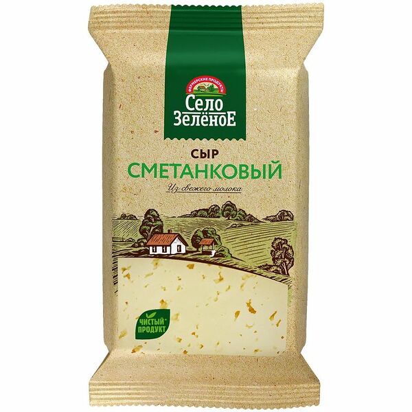 Сыр полутвердый Село Зеленое Сметанковый 50%