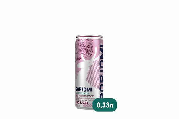 Напиток газированный Borjomi Flavored Water Вишня и гранат без сахара ж/б