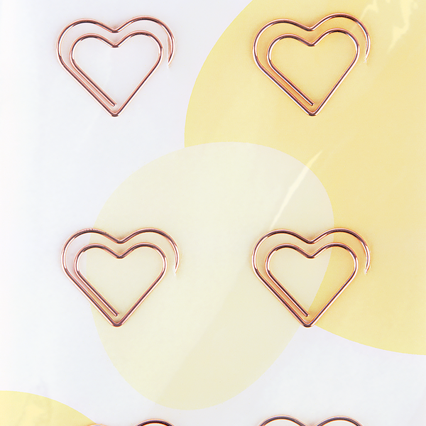 Скрепки фигурные MESHU Hearts 2,7см, Арт. MS_41587, 6шт