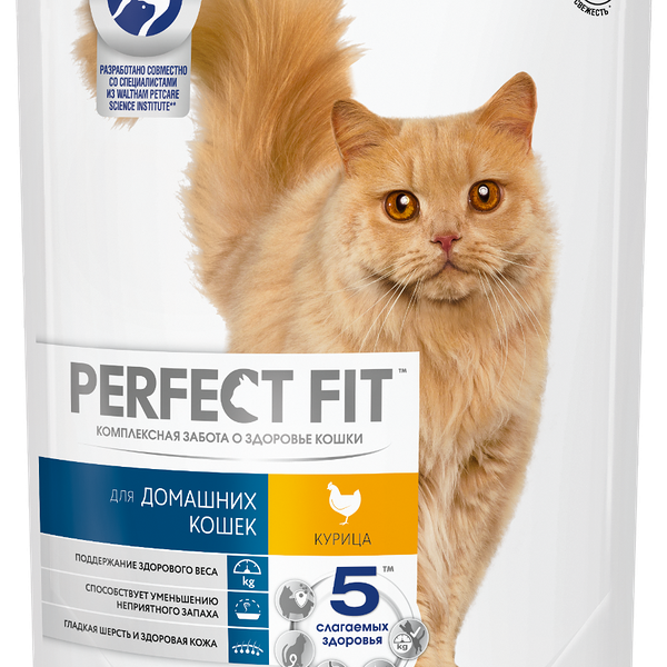 Корм Perfect Fit сухой полнорационный для живущих в помещении кошек с курицей, 650 г