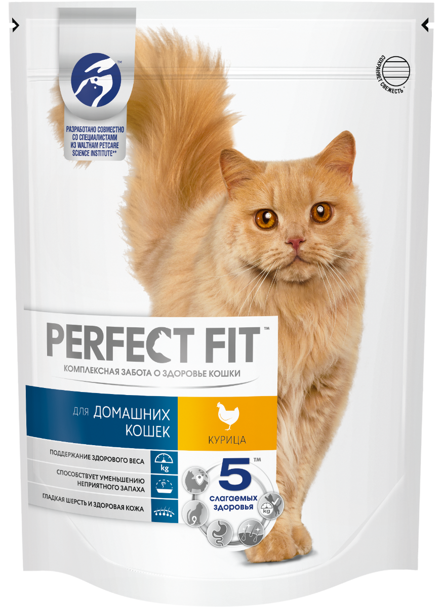

Корм сухой Perfect Fit In-Home Курица для живущих в помещении кошек полнорационный 650 г