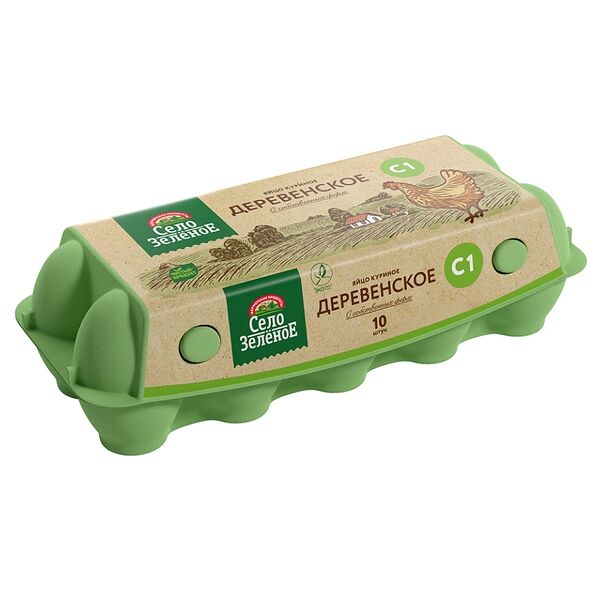 Яйцо куриное Село Зеленое Деревенское С1 10 шт.