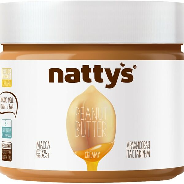 Паста арахисовая Nattys Creamy с медом 325г
