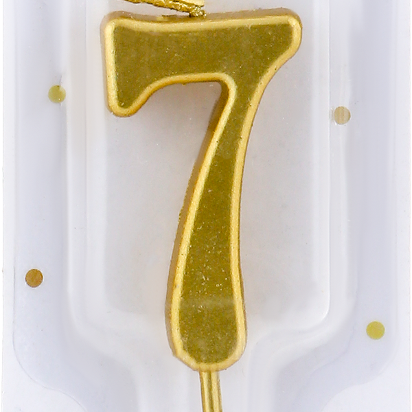 Свеча Цифра 7, цвет металлик Арт. СЦМ7