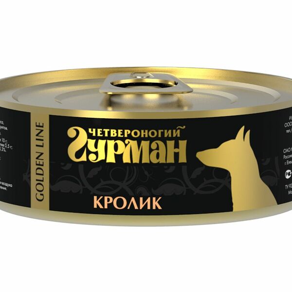 Корм для собак Четвероногий гурман Golden line Кролик в желе