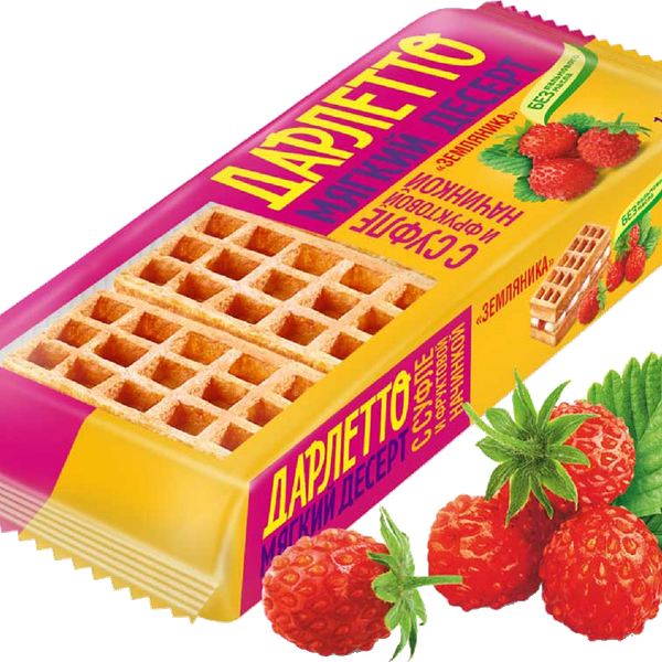 Десерт Дарлетто Мягкий с суфле и фруктовой начинкой земляника, 144 г