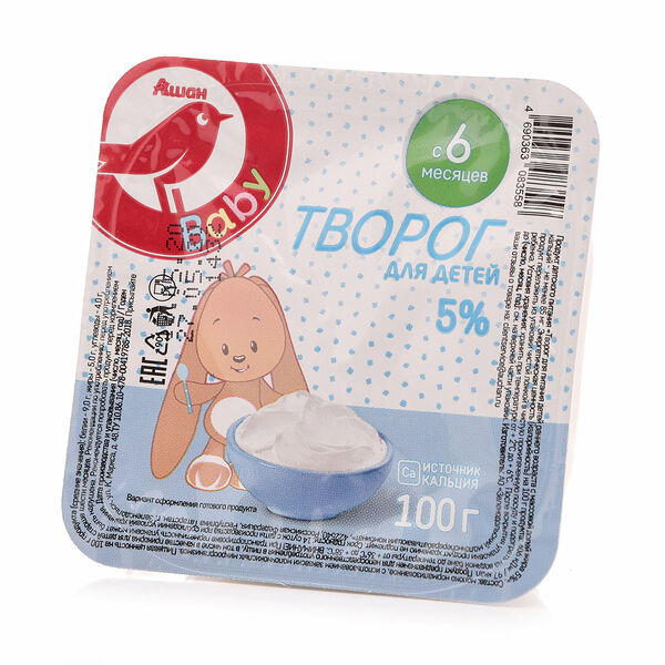 Творог детский АШАН Красная птица 5%