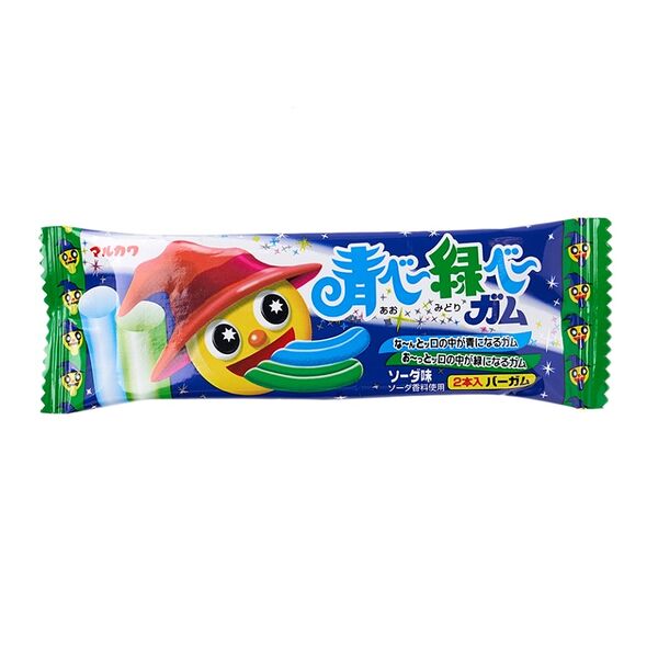 Жевательная резинка о вкусом содовой Синий и зелёный язык Marukawa 2шт, Япония