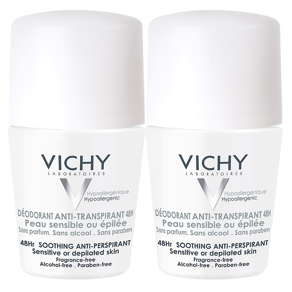 Дезодорант Vichy Hypoallergenic Roll-On для чувствительной кожи шариковый 48 часов 50 мл 2 шт