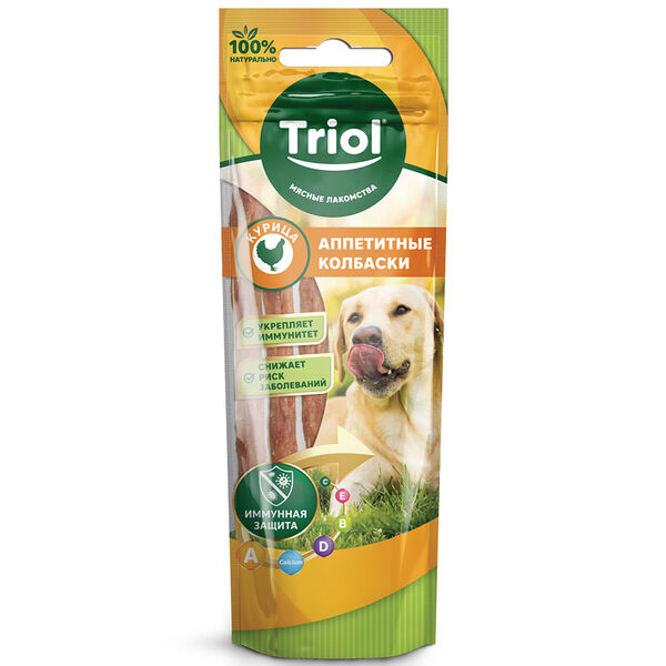 Лакомство для собак Triol Аппетитные колбаски Курица