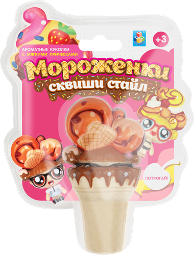 

Куколка 1Toy Мороженки сквиши стайл, с мягкой прической, ароматизированная, 12 смв ассортименте