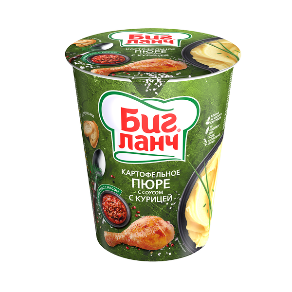 Пюре картофельное быстрого приготовления Биг ланч с соусом и курицей