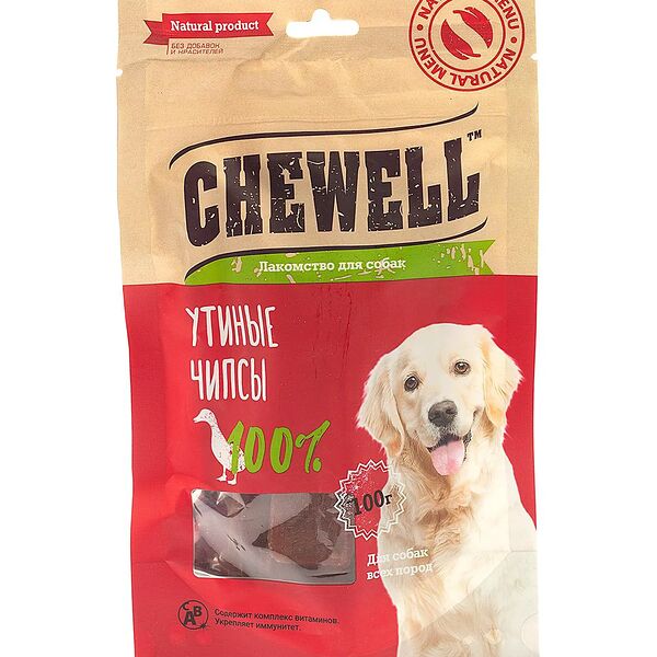 Лакомство для собак всех пород Утиные чипсы
