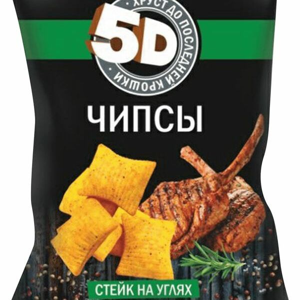 Чипсы 5D Пшеничные со вкусом стейка на углях 200 г