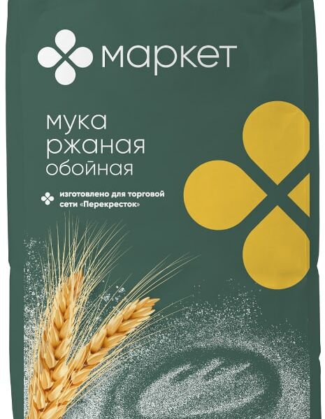 Мука Маркет ржаная хлебопекарная обойная 1кг