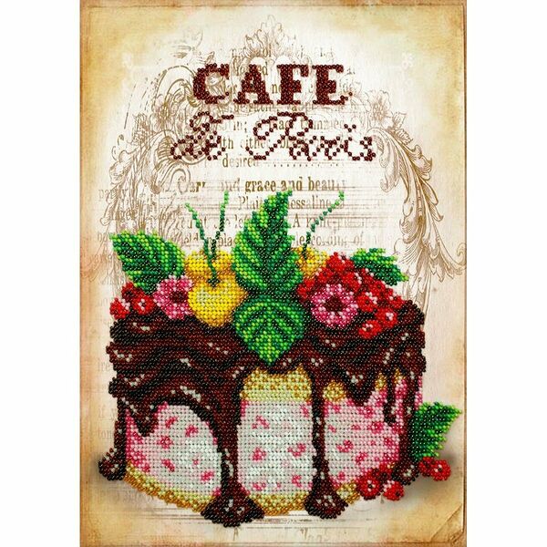 Б1306 Набор для вышивания бисером 'Ягодный десерт' 20*28 см