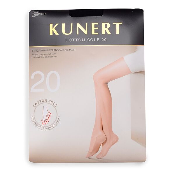 Колготки Kunert Cotton Sole, черный, 20 den, размер 3