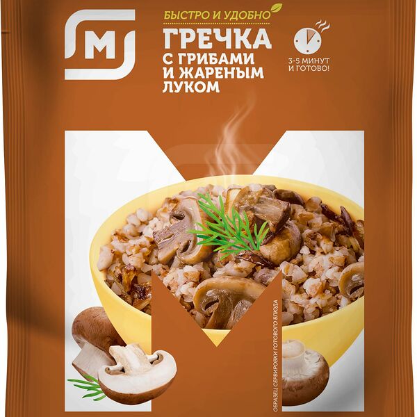 Каша гречневая Магнит СТМс грибами и луком быстрого приготовления