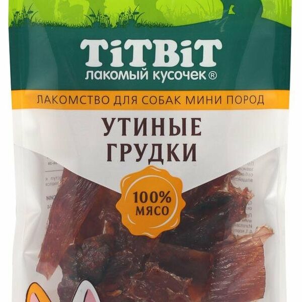 Лакомство для собак TITBIT утиная грудка 70 г