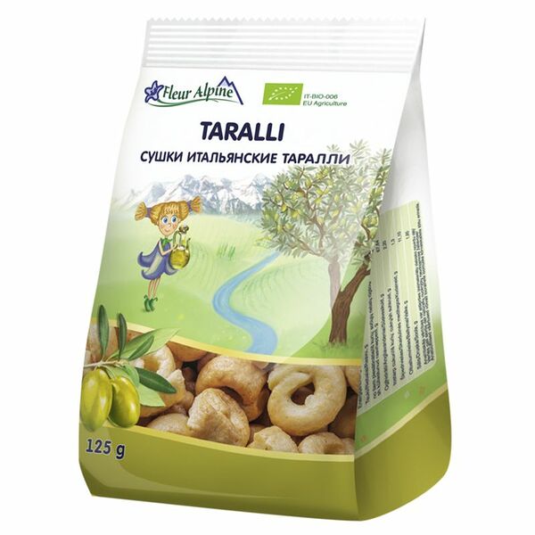 Сушки итальянские Fleur Alpine Таралли на оливковом масле, 125г