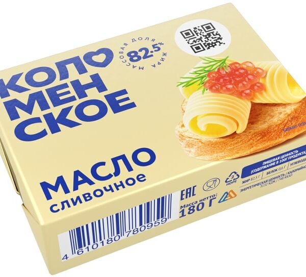 Масло Коломенское Традиционное сладко-сливочное 82.5 % 180г