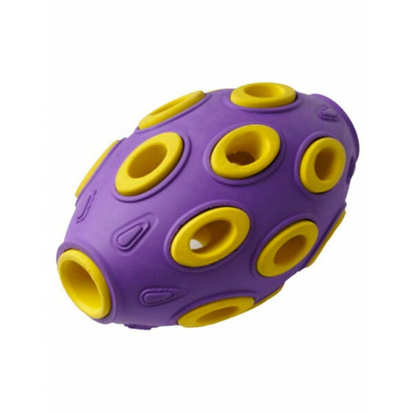 Homepet Silver series Мяч регби 7,6*12 см каучук фиолет/желт