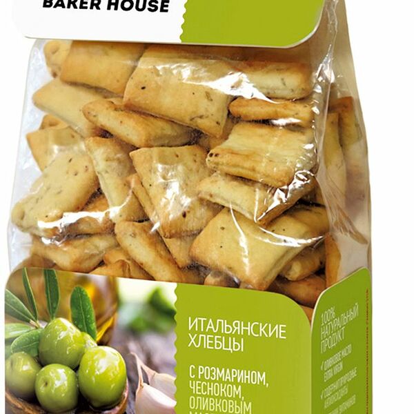 Хлебцы итальянские Baker House с розмарином, чесноком, оливковым маслом и морской солью