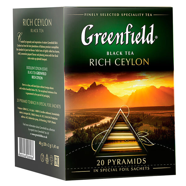 Чай Greenfield 20пир*2г черный Rich цейлонский