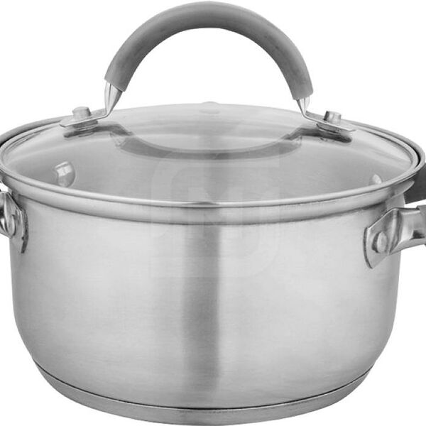 Кастрюля из нержавеющей стали с силиконовыми ручками 5.9 л