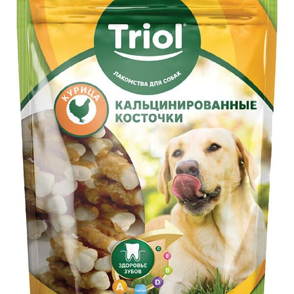 Лакомство для собак Triol кальцинированные косточки с курицей