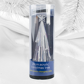 

Сувенир светящийся Premier меняющий цвет Елка модерн Premier Decorations 1 шт 28см Великобритания прозрачный акрил