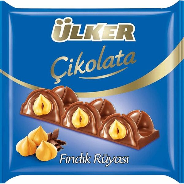 Шоколад Ulker молочный с ореховым кремом и цельным фундуком 75г
