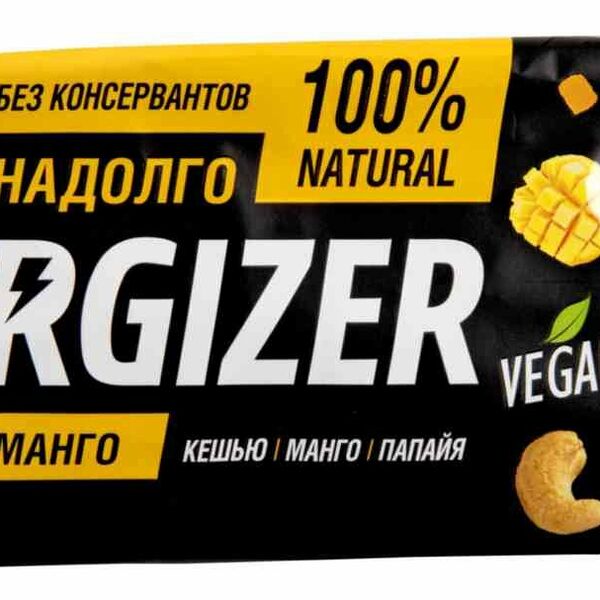 Батончик ореховый Energizer с кешью, манго и папайя