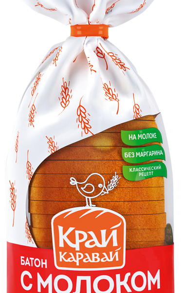 Батон Край Каравай с молоком в нарезке 250 г