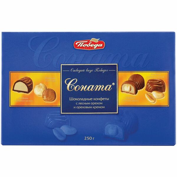Конфеты Победа Соната с лесным орехом и ореховым кремом, 250г