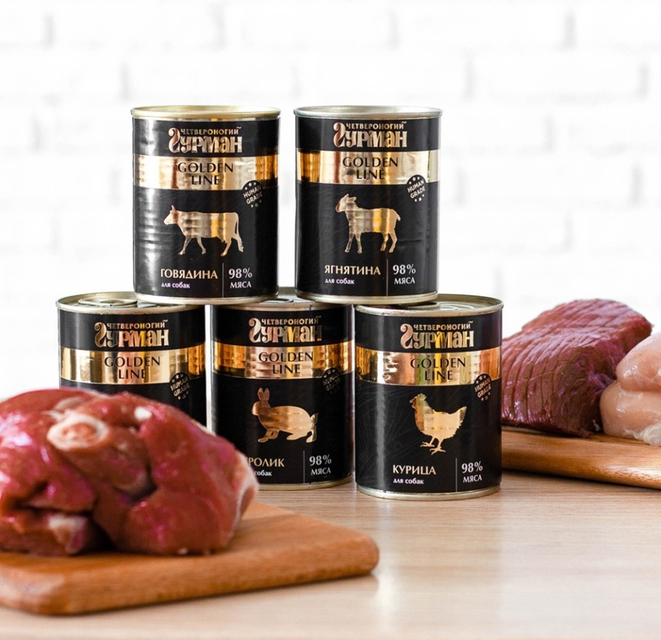 

Консервы для собак Четвероногий Гурман Golden Line говядина натуральная в желе 340 г