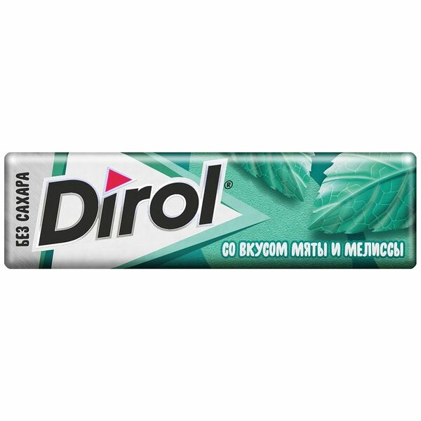 Жевательная резинка Dirol Мята и мелисса без сахара, 13.6г