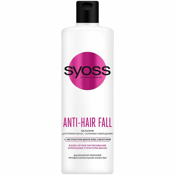 Бальзам для тонких волос, склонных к выпадению Syoss Anti-Hair Fall с экстрактом центеллы азиатской