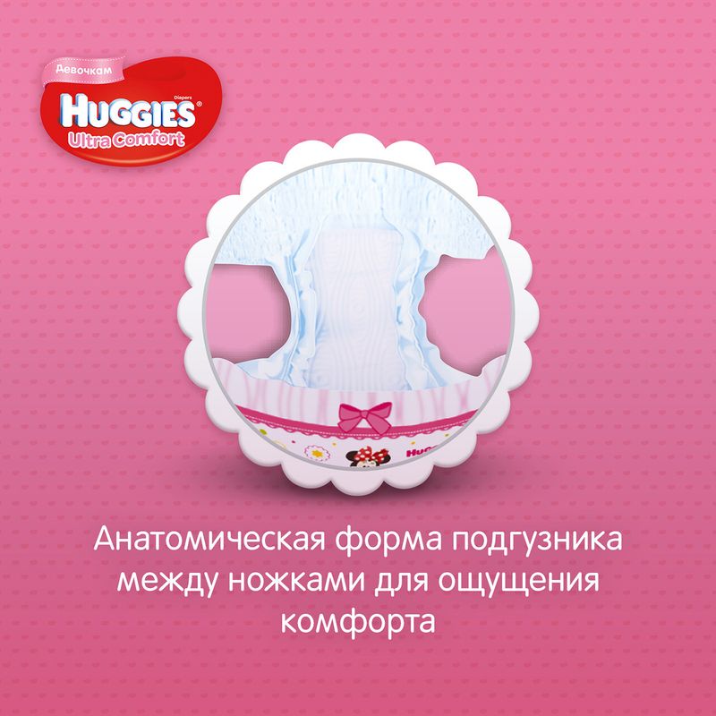 

Подгузники для девочек Huggies Ultra Comfort 4 8-14 кг 80 шт