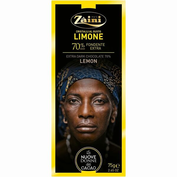 Шоколад Zaini горький какао со вкусом лимона 70%,75г