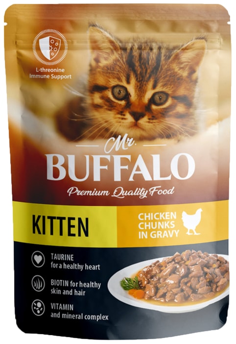 

Корм для котят Mr.Buffalo нежный цыпленок в соусе пауч, 85 г