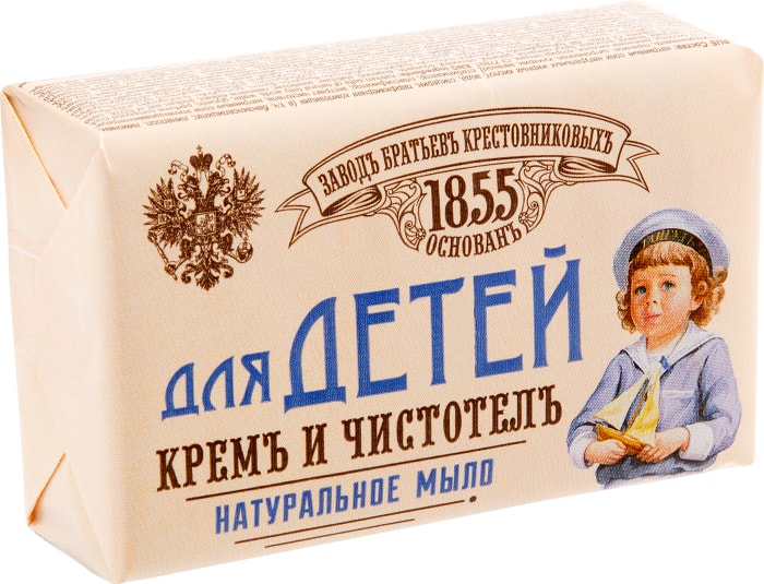 

Мыло туалетное Завод Братьев Крестовниковых Крем и Чистотел для детей 190 г